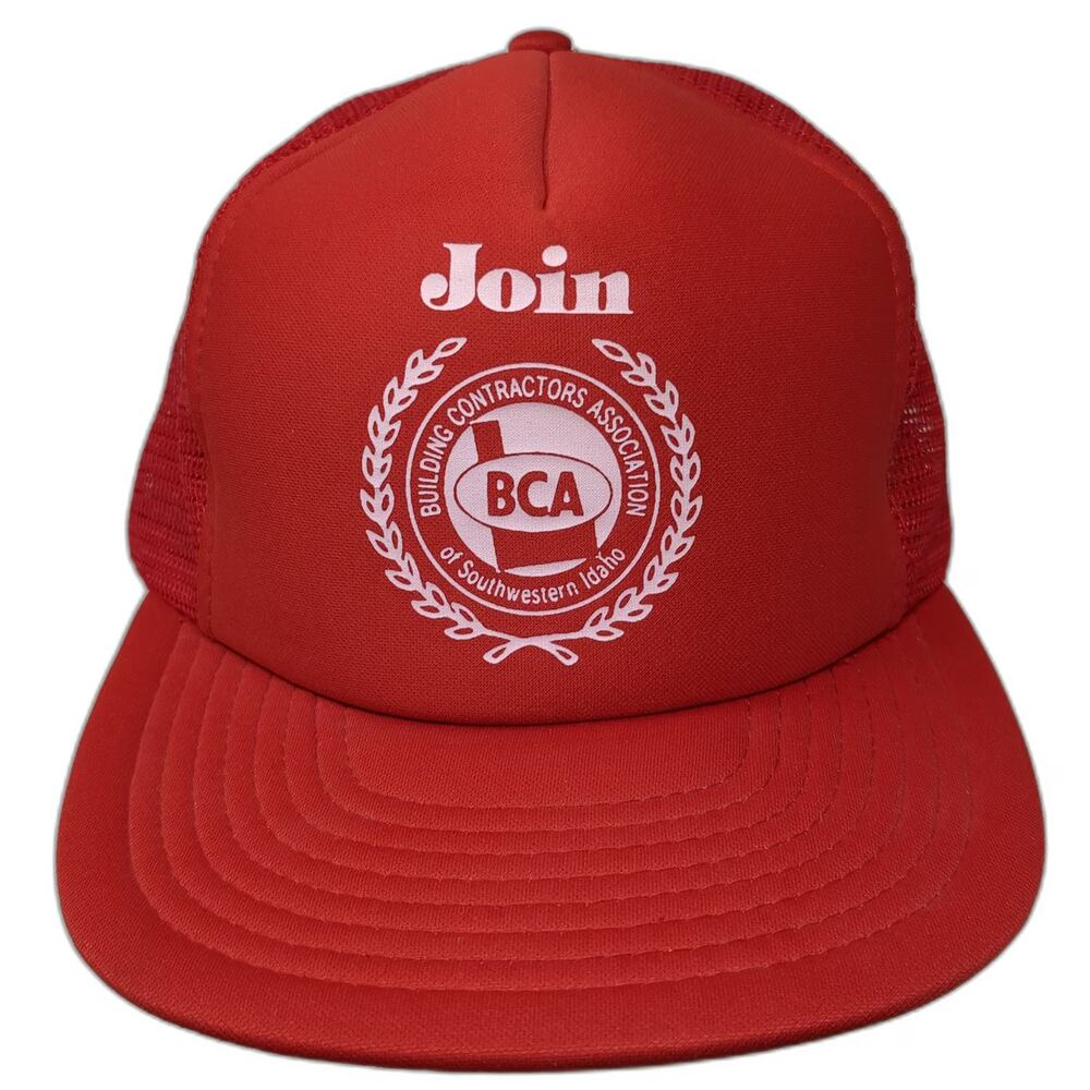 Speedway Trucker Hat Red One Size Building Contractors Association Idaho BCA